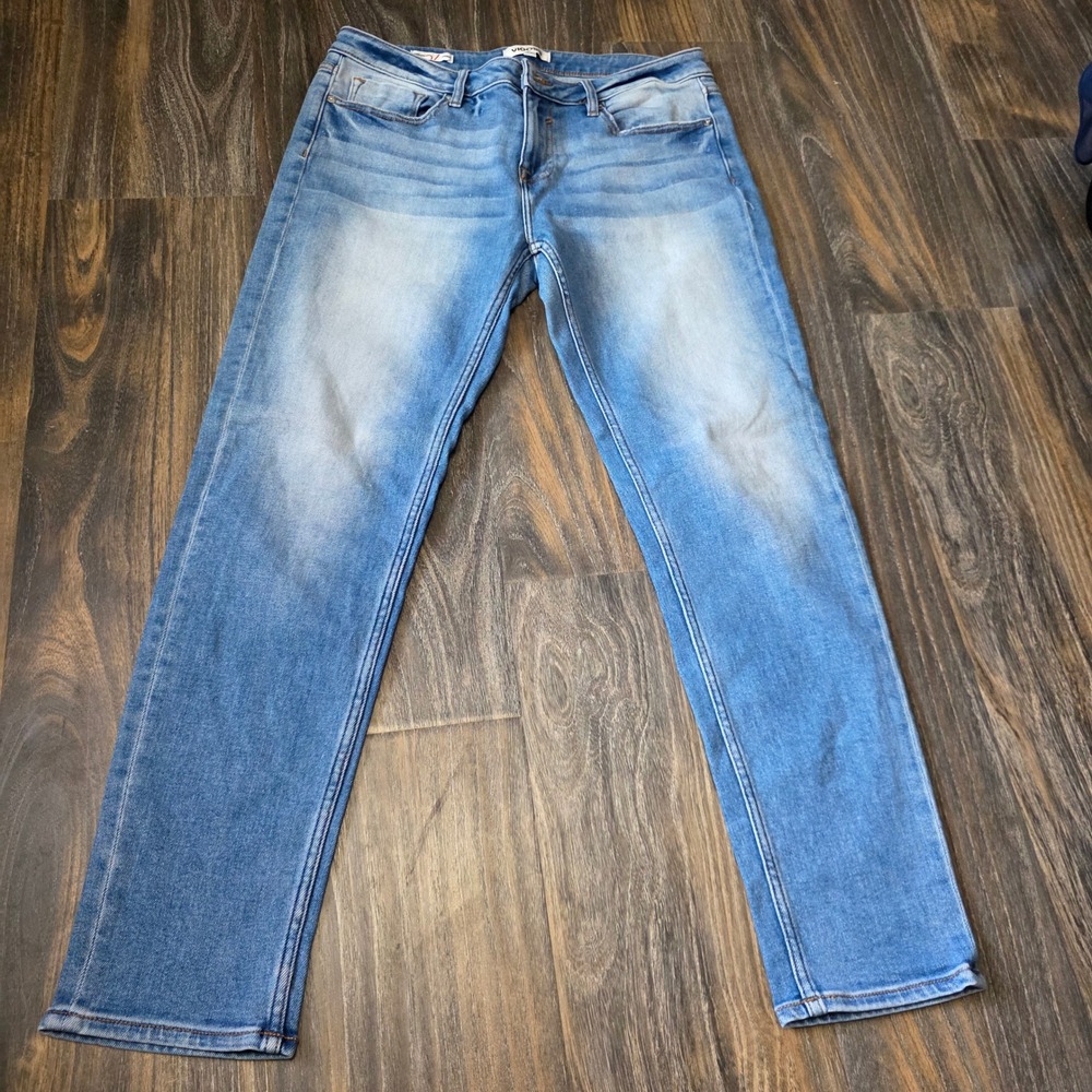 Vigoss Womens Slim Straight Leg Jeans Light Wash Blue Size 30 Stretch Denim